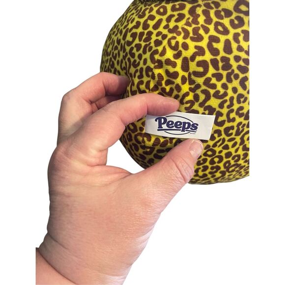 Peeps Brown Yellow Pink Leopard Print EMO Rock Bunny Plush Stuffed Animal 15" - Picture 3 of 6